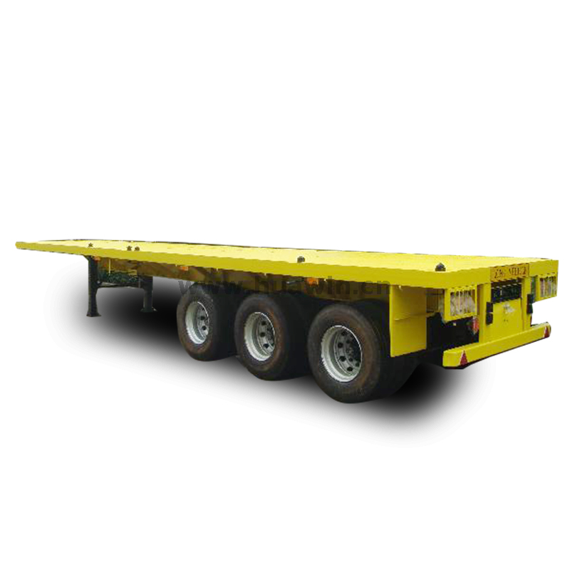 3-axle 40FT Flatbed Cargo Truck Container نصف مقطورة للبيع